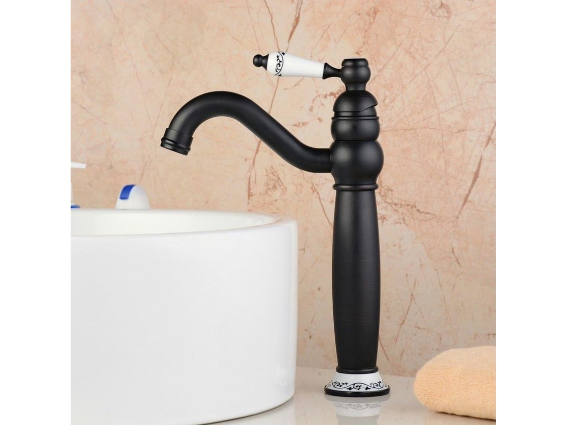 Grifo de Lavabo de Baño de Bronce Engranado con Mango Individual y Cartucho Cerámico S/MARCA