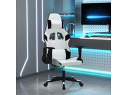 Vidaxl Cadeira Gaming Couro Artificial Branco E Preto