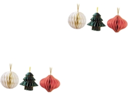Peças Decorações De Papel Suspensos De Pingentes Forma De Boule Para Embelezar Votre Arbre De Et Vos Fêtes