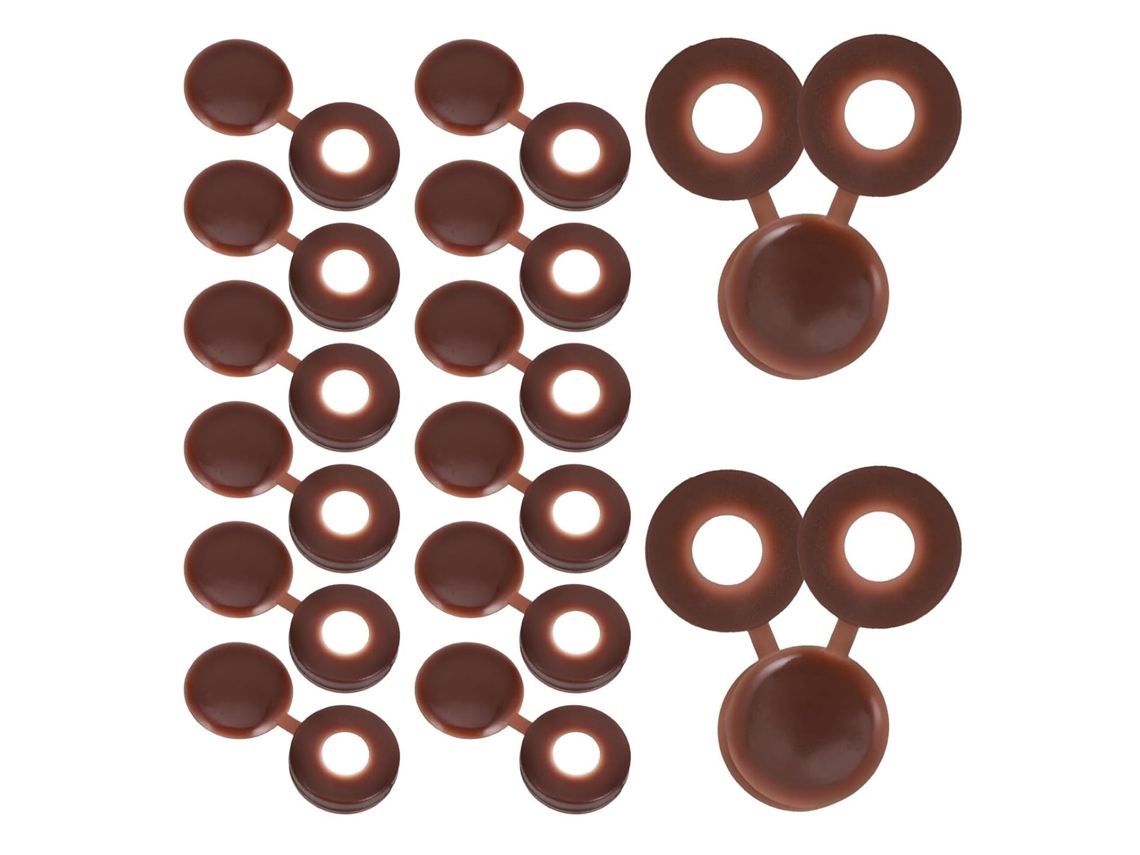 100-tampas De Rosca Articuladas Plástico, Protetores De Rosca Decorativos Marrom Escuro, 100 Peças Para Proteção E