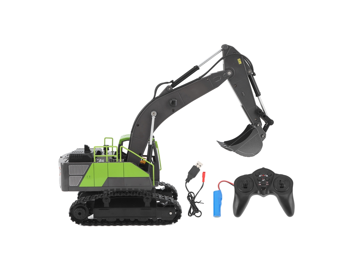 Brinquedo Escavadora Com Controle Remoto 1:18 11 Canais Recarregável Caminhão De Engenharia Veículo De Construção Realista