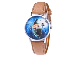 Reloj De Cuarzo Con Correa De Cuero Pu Zhoulianfa Patrón Hallowmas Dial Redondo (beige)