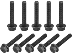 Parafusos flangeados sextavados serrilhados M6x35mm em aço carbono grau 10.9, pacote com 30 unidades em CHABERLU