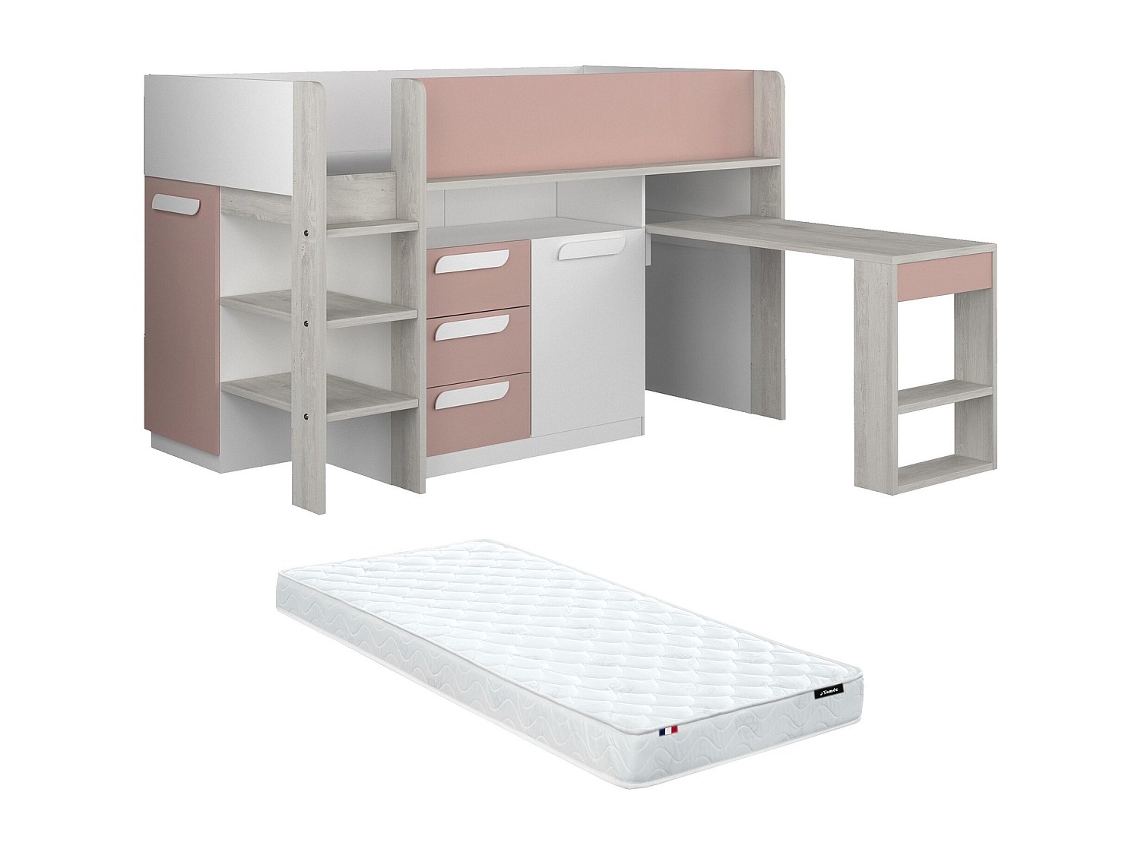 Cama Combinada Com Secretária E Arrumação Loukala