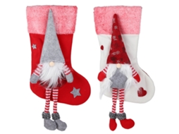 Laxiscreed Conjunto De 2 Meias De Natal Sem Rosto Com Enfeites De Peluche Para Pendurar
