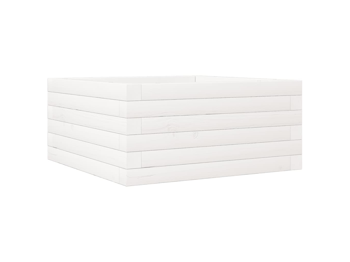 Garden Planter, Garden Planters Vidaxl Branco Madeira De Pinho (50 X 50 X 23 Cm)