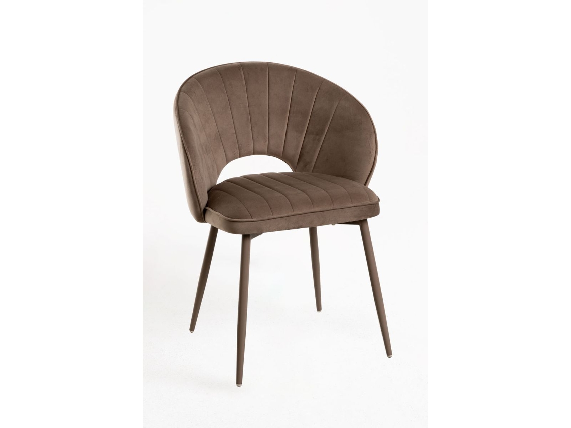 Cadeira Milbur Veludo - Taupe