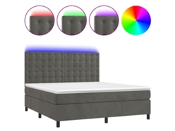 Box Spring Bed, Box Spring Beds Vidaxl Cinzeto Veludo (180 X 200 Cm)