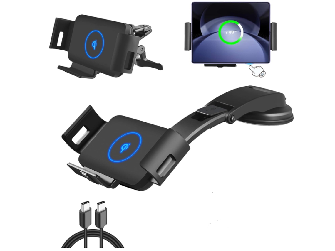 Carregador Isqueiro Sem Fios Fold Para Samsung Preto