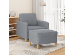 Vidaxl Poltrona Com Apoio De Pés 60 Cm Tecido Cinzento-claro