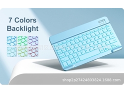 Capa Com Teclado Para Tablet Lurelia, Para I Pad 10.2/10.5 Com Luz De Fundo Esfumaçada E (7ª/8ª/9ª Geração/air3/pro 10.5, Azul, Teclado Bluetooth