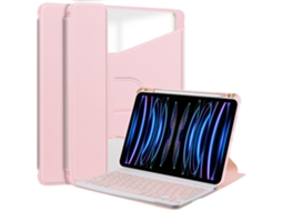 Capa Para Apple Ipad Pro 11 2024 Com Bandeja Para Canetas E Teclado Rosa