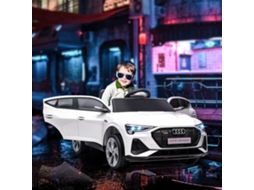 Carro Infantil Elétrico Branco 12v Para Crianças De 3 A 5 Anos, Com Controle Remoto, Luzes, Música E Velocidade Ajustável De 3 A 8km/h
