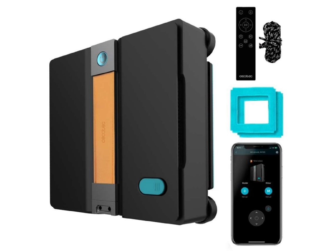 Cecotec Robô Para Limpeza De Janelas. Conga Windroid W50 Com Pulverização Dupla, Aplicação E Controle Remoto. Pulverização.