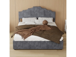 Cama Macia Minimalista Moderna, Cabeceira Confortável, 140x200cm, Cinza, Cama Multifuncional Com Baú E Pistão A Gás, Colchão Não Incluso.