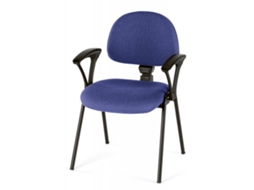 Cadeira de Visitante RIVA Argentina 4 pés Azul (Com braços - Tecido)