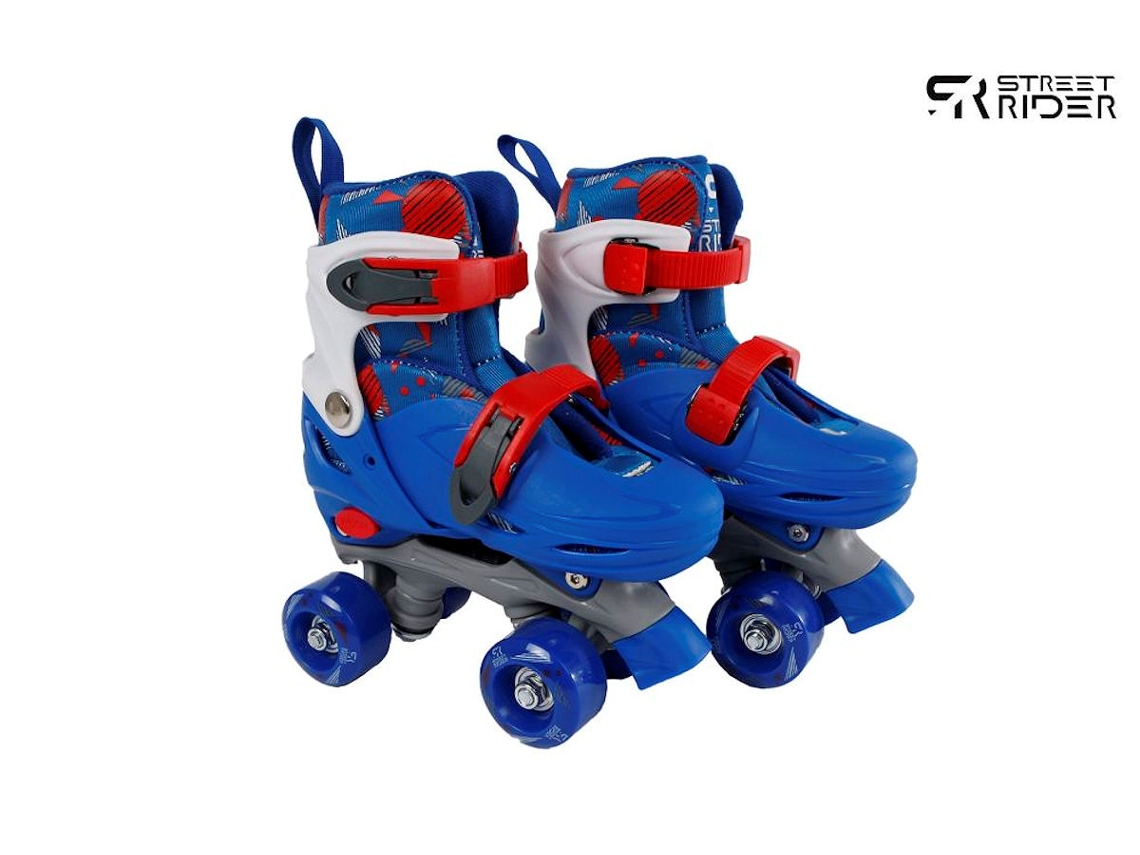 Patins De Rodas Azuis Com Estrutura De Alumínio Ajustável, Tamanhos 27 A 30, Para Crianças. Street Rider