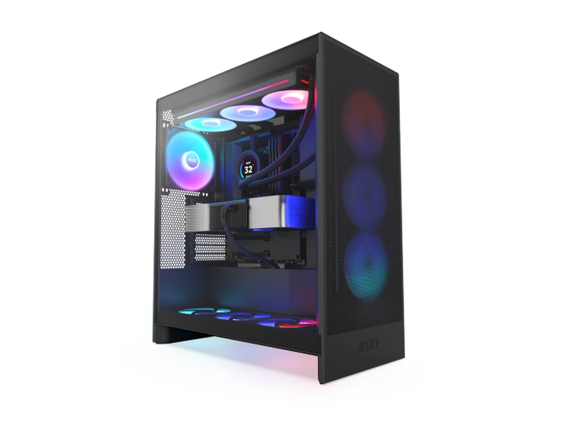 Caixa Semitorre ATX NZXT H7 Flow RGB Midi (Preto - Midi-Tower)