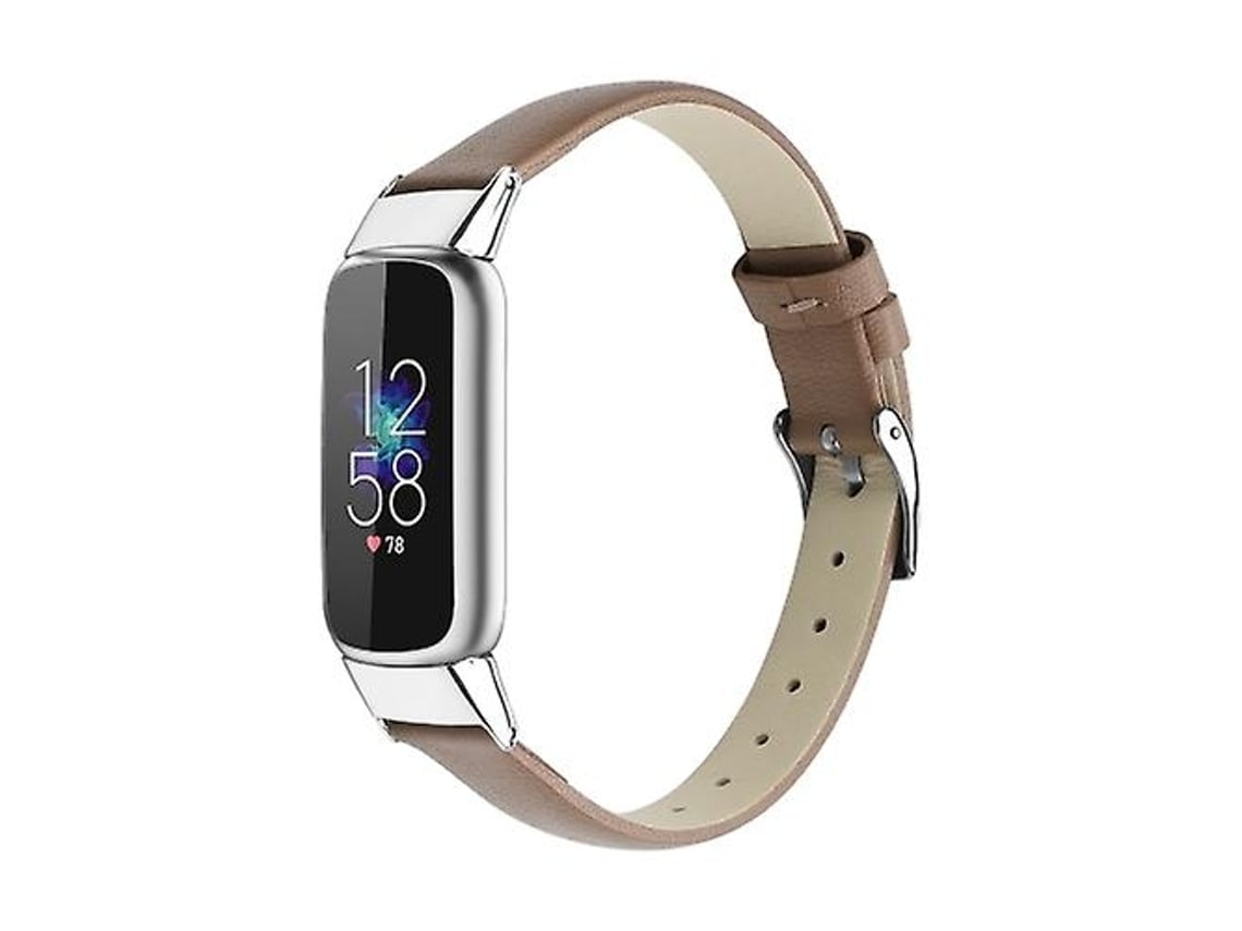 Lurelia Pulseira De Couro Cinza Fitbit Luxe
