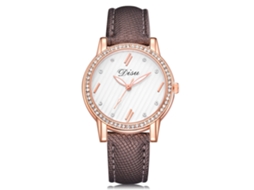 Reloj De Pulsera Analógico Con Cuerda De Pu Y Movimiento De Cuarzo (marrón)