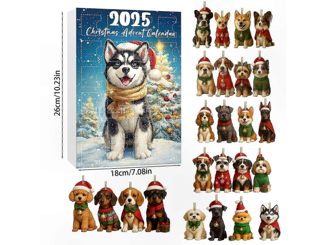 Calendário De Advento Com Cão Em Acrílico