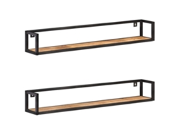 Wall Shelf, Wall Shelves Vidaxl Preto Madeira (120 Cm)