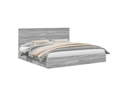 Cama com Armazenamento com Cabeceira Cinza Sonoma MAISON EXCLUSIVE 200x200 cm