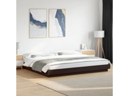 Vidaxl Estrutura Cama C/ Luzes Led 180x200 Cm Derivados Madeira Preto