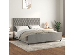 Vidaxl Estrutura de Cama C/ Cabeceira 180x200 Cm Veludo Cinzento claro