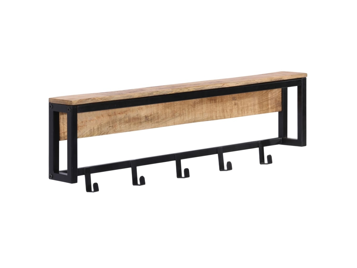 Vidaxl Bengaleiro 87x10x27 Cm Madeira Mangueira Maciça Áspera
