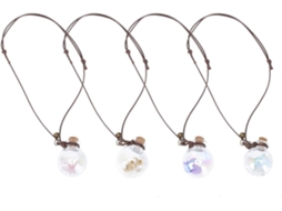 Conjunto De 4 Pingentes De Vidro Para Perfume Com Flores Secas.