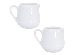 Jarra de leite Rebe-2 em cerâmica branca, 60ml, para café, creme e molho.