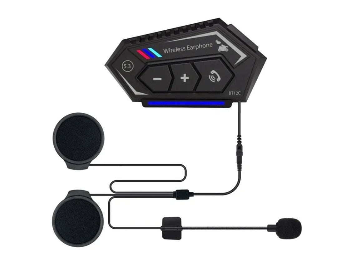 Interfone Capacete Para Moto Yizhood Bt12c Preto