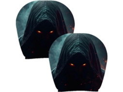 Capas De Encosto De Cabeça Assustadoras, Conjunto De 2, Rosto Do Fantasma, Laváveis
