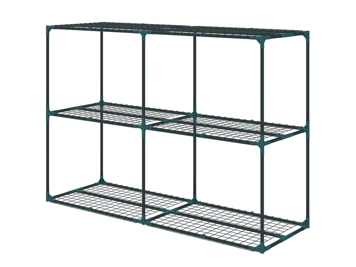 Suporte Para Plantas De 3 Níveis Estante Para De Aço Para Interior E Exterior 143x48x100 Cm Verde