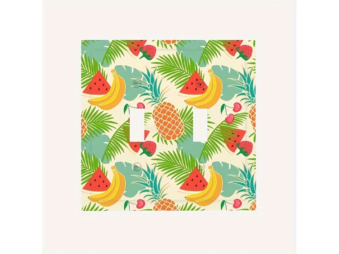 Placa De Parede Com Dois Interruptores De Frutas Tropicaisvayotoy