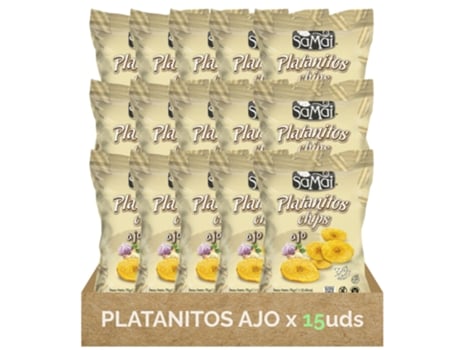 Samai Chips De Banana Com Alho 75g | Pack 15 Unid Iami
