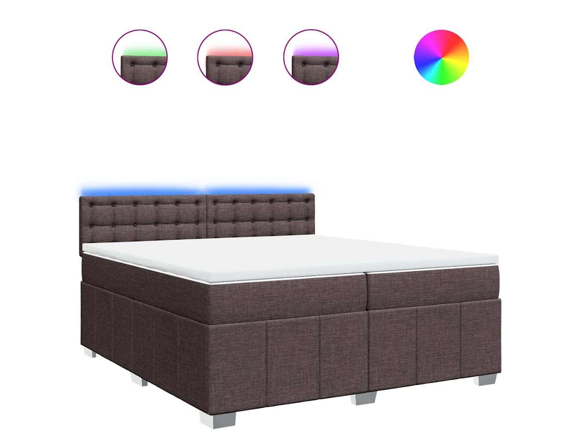Box Spring Bed, Box Spring Beds Vidaxl Marrom Tecido (200 X 200 Cm)