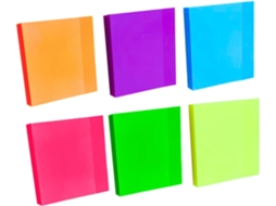 6 Peças Bloc-notes Adesivos Coloridos Em Filme Clair Notas Autocolantes Étanches Mémo For Bureau École Et