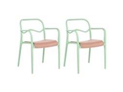 Juego De Sillas De Exterior Beliani Thasos De Polipropileno Verde 57x57x80