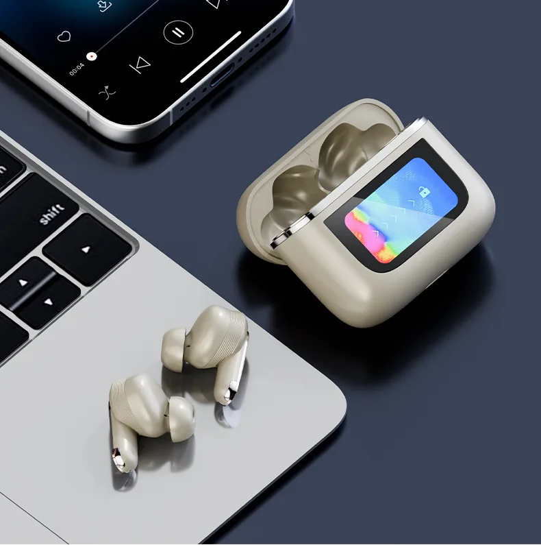 Fones de ouvido Bluetooth sem fio, compatíveis com Bluetooth 5.3, cancelamento de ruído e bateria de longa duração.
