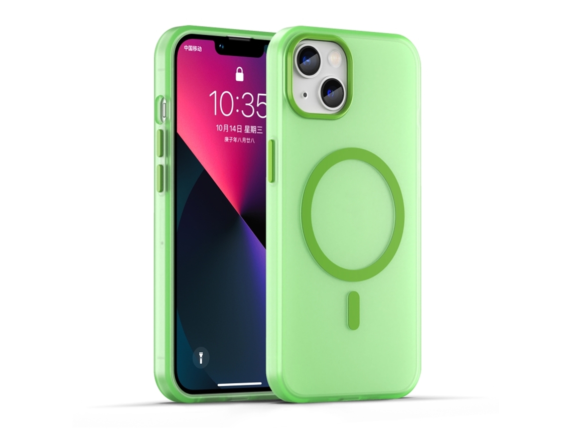 Capa Híbrida Translúcida Para Iphone 13 - Tpu E Pc Com Magsafe | Fosca - Verde