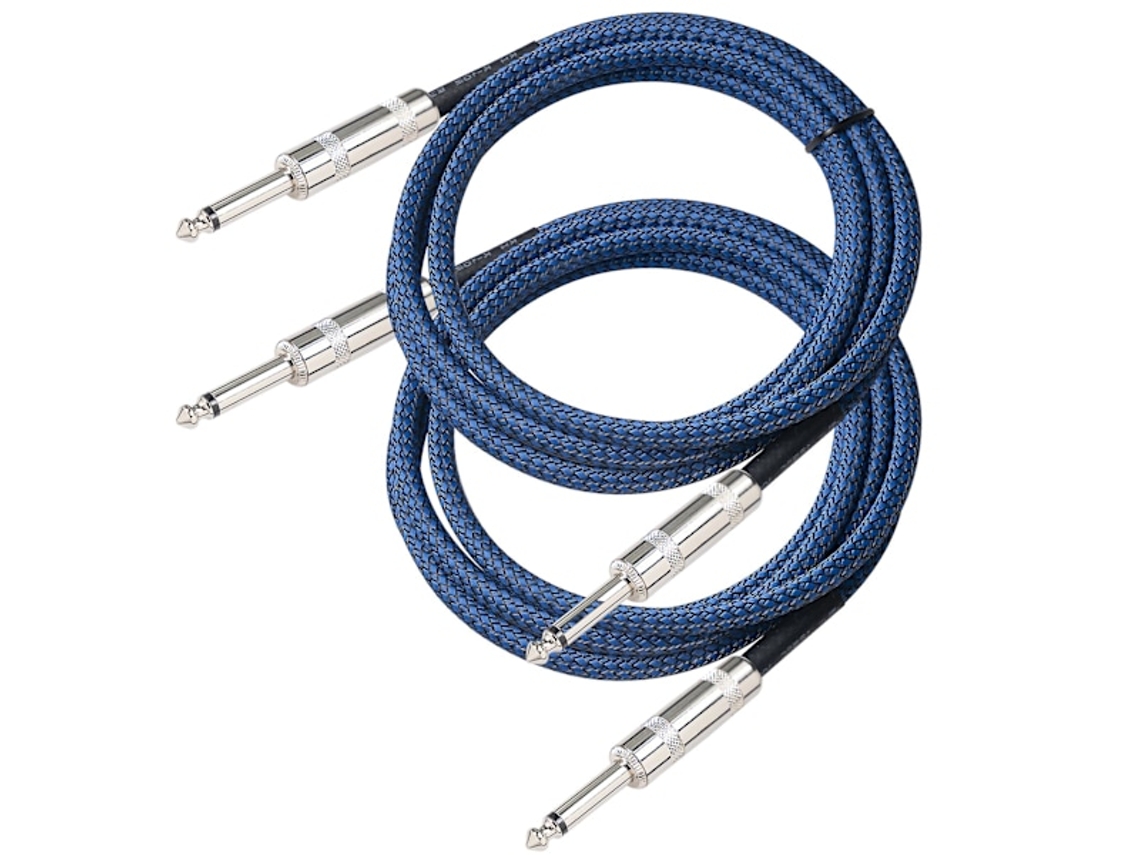 2 Cabos de Guitarra De, Universais, com Baixo Ruído e Flexíveis, para Uso Interno e Externo AQUAFORGE
