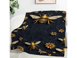 Manta Bee Blanket Mantas Daisy Blankets 220x240 Cm Multifuncional Macia Aconchegante em Flanela Ideal para Cam