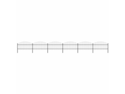Vidaxl Cerca De Jardim Com Topo Em Forma De Lança Em Aço 1005x125 Cm, Preta