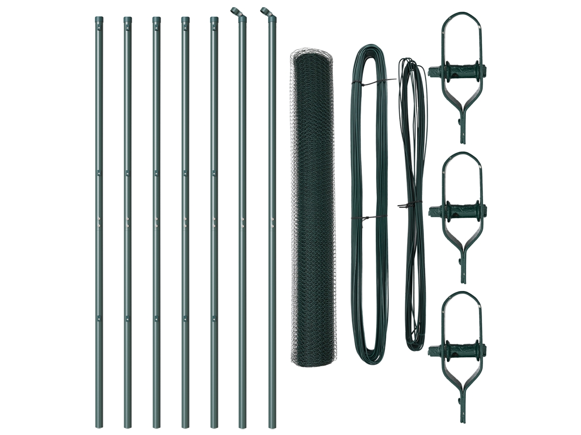 Conjunto 1 Cerca Para Jardim Vidaxl Verde Aço (10 X 1 M)