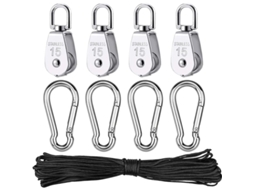 Bloco de Elevação Simples com Corda para Camping e Trilhas em Aço Inoxidável AQUAFORGE
