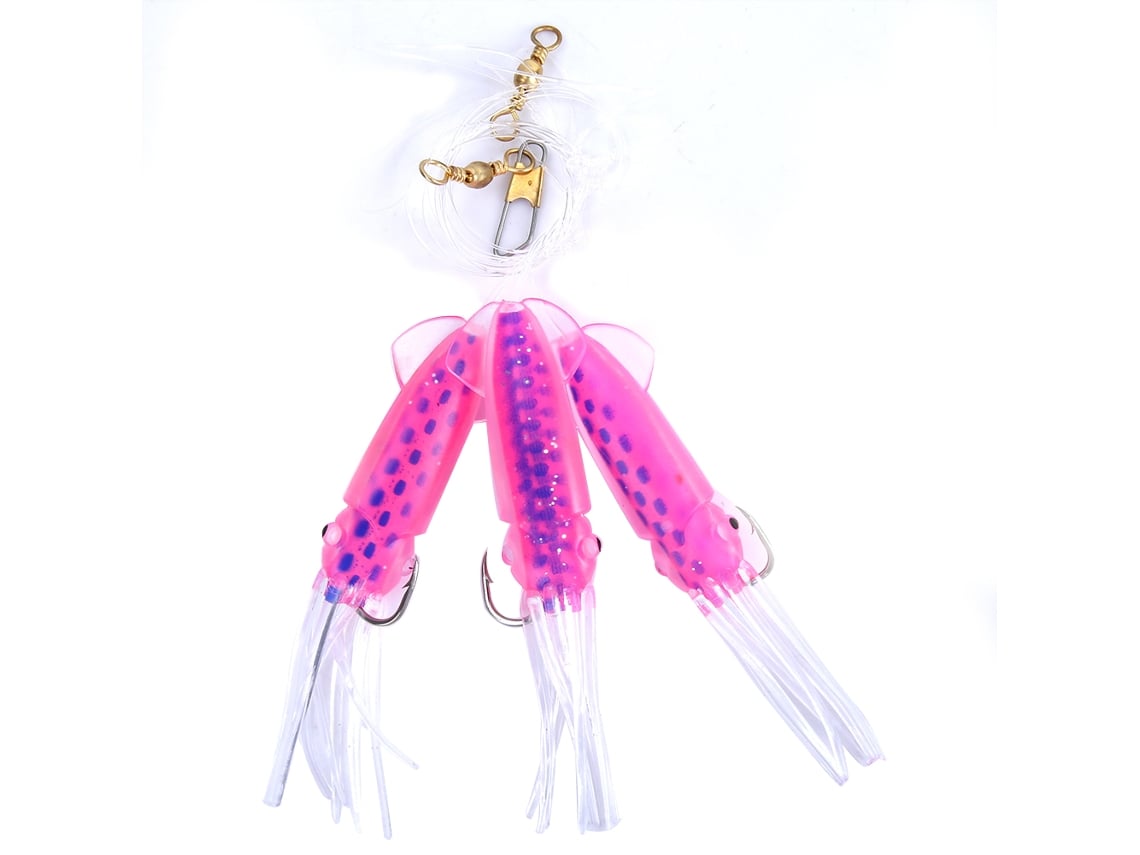 Isca Artificial Lula Bionica Flexivel Vermelho e Azul 14.5cm