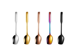 M Tamanho 5 Pcs Aço Inoxidável Cor De Café Colher