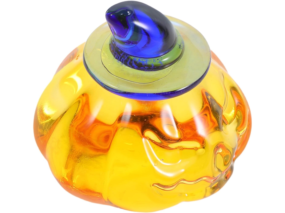 Decorativa De Cristal Com Chapéu Amarelo, Enfeite De Outono Para O Halloween, Peça Colecionável Para Decoração De Mesa Gokoco